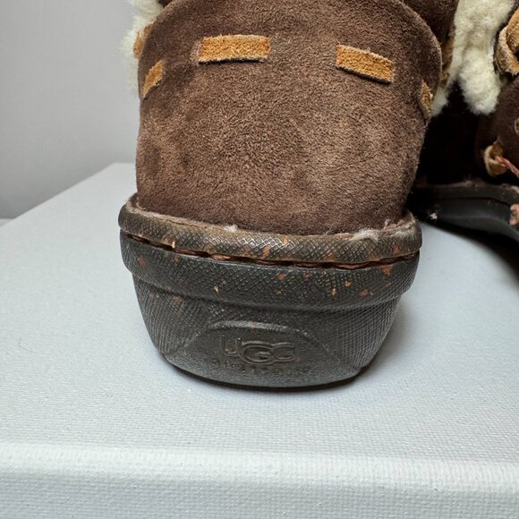 UGG Australia Sheepskin Leather Calf Chestnut Boots US Size 6 - Picture 3 of 9